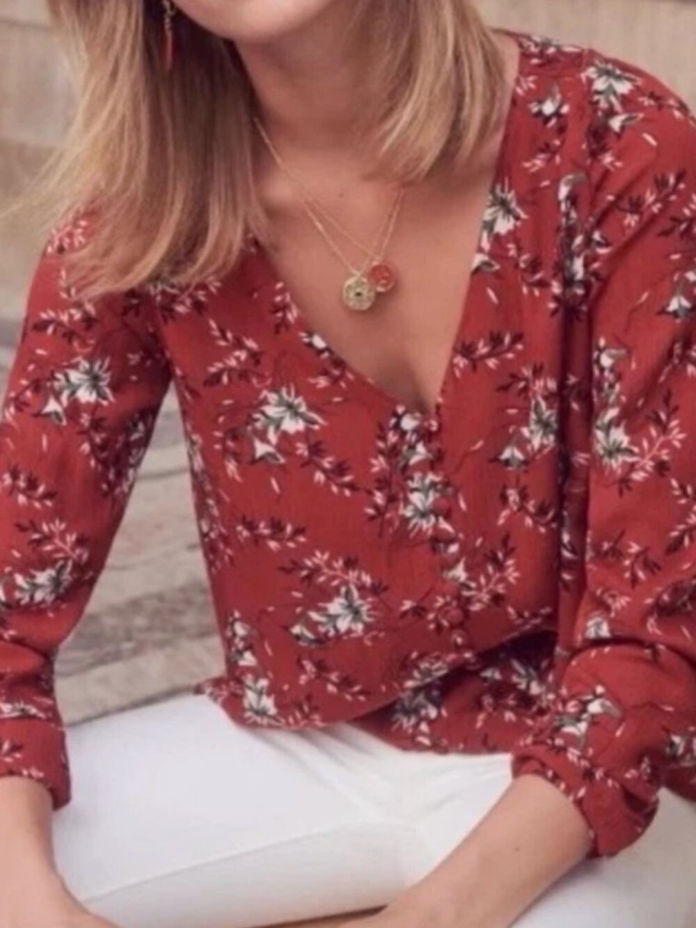 Sezane Floral Blouse size 36